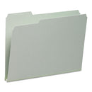 Smead Expanding Recycled Heavy Pressboard Folders, 1/3-Cut Tabs: Assorted, Letter Size, 1" Expansion, Gray-Green, 25/Box