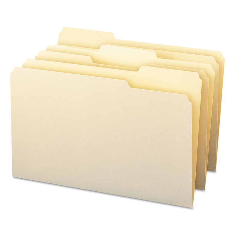 Smead Manila File Folders, 1/3-Cut Tabs: Assorted, Legal Size, 0.75" Expansion, Manila, 100/Box
