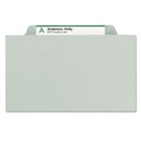 Smead Expanding Recycled Heavy Pressboard Folders, 1/3-Cut Tabs: Assorted, Letter Size, 2" Expansion, Gray-Green, 25/Box