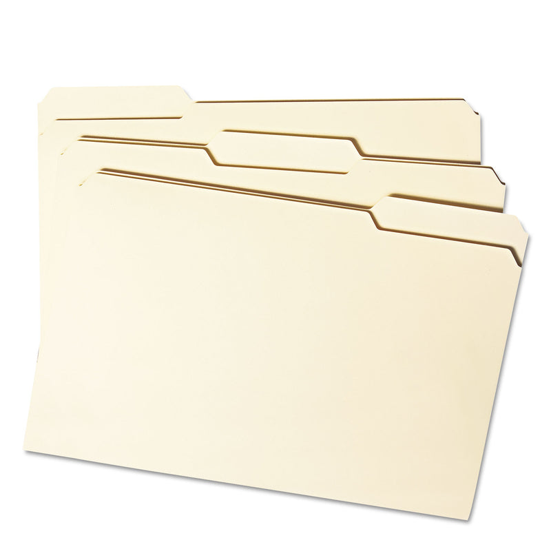 Smead Reinforced Tab Manila File Folders, 1/3-Cut Tabs: Assorted, Legal Size, 0.75" Expansion, 11-pt Manila, 100/Box