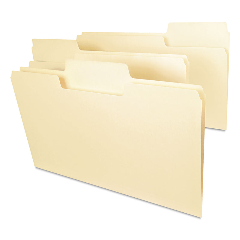 Smead SuperTab Top Tab File Folders, 1/3-Cut Tabs: Assorted, Legal Size, 0.75" Expansion, 11-pt Manila, 100/Box