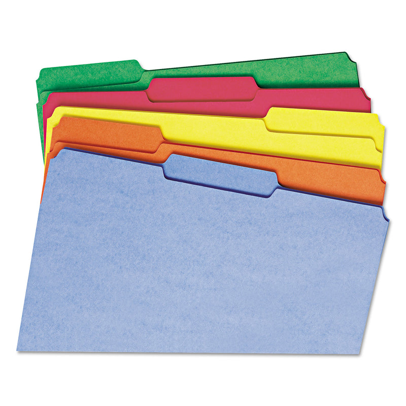 Smead Colored File Folders, 1/3-Cut Tabs: Assorted, Legal Size, 0.75" Expansion, Assorted Colors, 100/Box