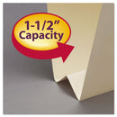 Smead Expandable Heavyweight File Folders, 1/3-Cut Tabs: Assorted, Letter Size, 1.5" Expansion, Manila, 50/Box