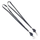 Advantus Lanyards with Retractable ID Reels, Metal Split Ring Fastener, 34" Long, Black, 12/Pack