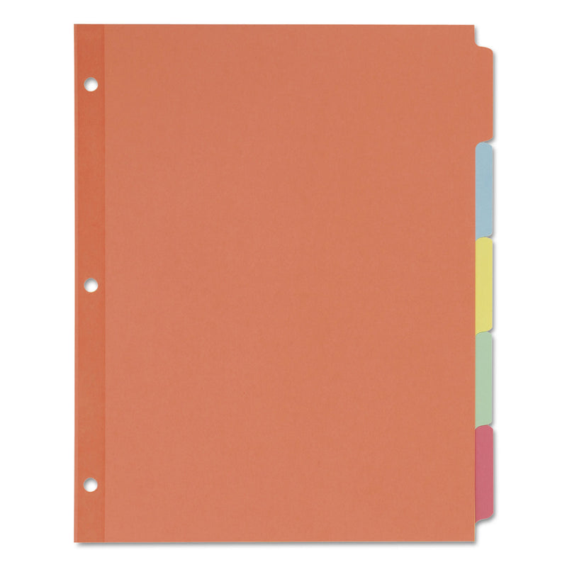 Avery Write and Erase Plain-Tab Paper Dividers, 5-Tab, 11 x 8.5, Multicolor, 36 Sets