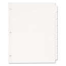 Avery Write and Erase Plain-Tab Paper Dividers, 8-Tab, 11 x 8.5, White, 24 Sets