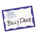 Avery Printable Adhesive Name Badges, 3.38 x 2.33, Blue Border, 100/Pack