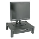 Kantek Monitor Stand with Drawer, 17" x 13.25" x 3" to 6.5", Black, Supports 50 lbs
