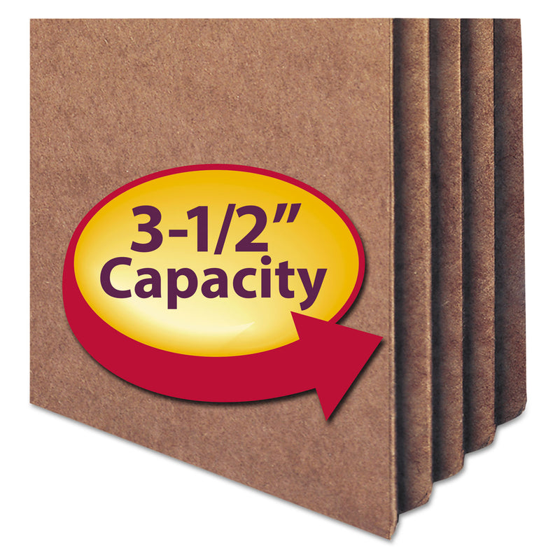 Smead Redrope Drop Front File Pockets, 3.5" Expansion, Letter Size, Redrope, 50/Box