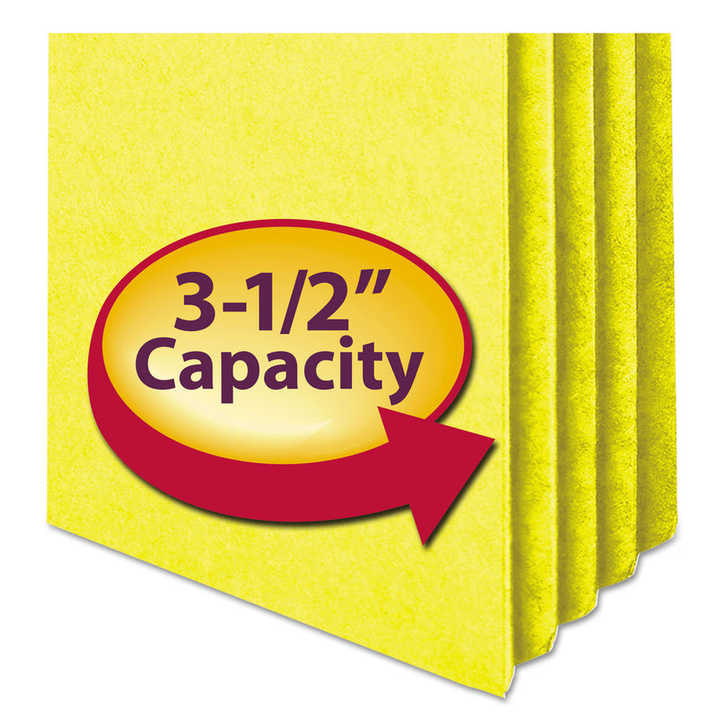 Smead Colored File Pockets, 3.5" Expansion, Letter Size, Yellow