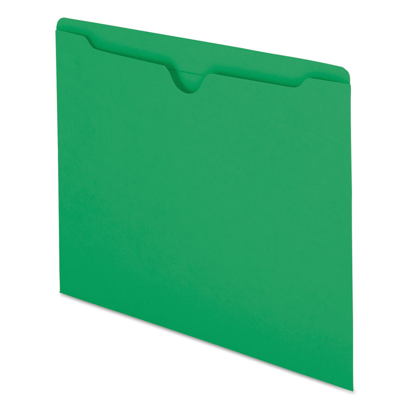 Smead Colored File Jackets with Reinforced Double-Ply Tab, Straight Tab, Letter Size, Green, 100/Box