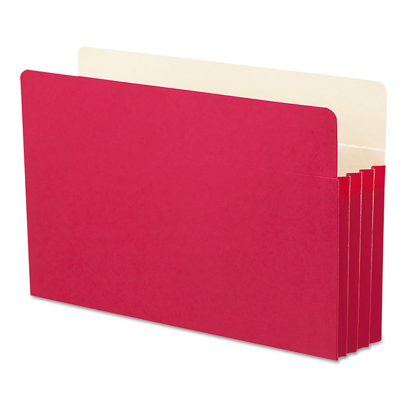 Smead Colored File Pockets, 3.5" Expansion, Legal Size, Red