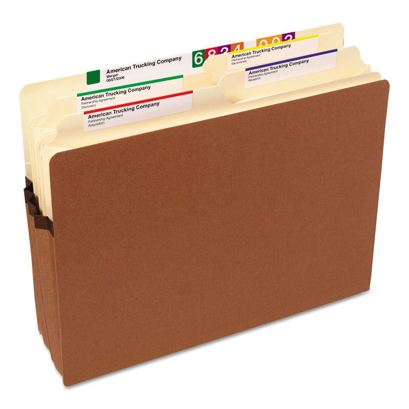 Smead Redrope Drop Front File Pockets, 3.5" Expansion, Letter Size, Redrope, 25/Box