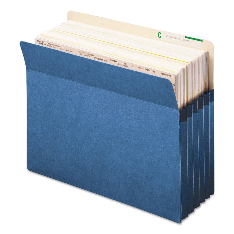 Smead Colored File Pockets, 5.25" Expansion, Letter Size, Blue