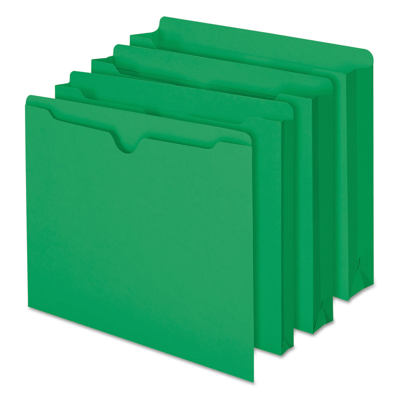 Smead Colored File Jackets with Reinforced Double-Ply Tab, Straight Tab, Letter Size, Green, 100/Box