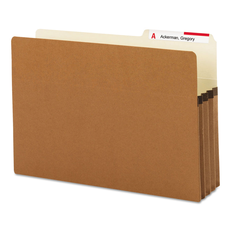 Smead Redrope Drop Front File Pockets with 2/5-Cut Guide Height Tabs, 3.5" Expansion, Legal Size, Redrope, 25/Box