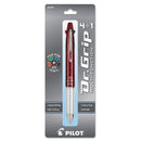 Pilot Dr. Grip 4 + 1 Multi-Color Ballpoint Pen/Pencil, Retractable, 0.7mm Pen/0.5mm Pencil, Black/Blue/Green/Red Ink, Wine Barrel