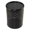 Artistic Urban Collection Punched Metal Pencil Cup, 3.5" Diameter x 4.5"h, Black