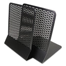 Artistic Urban Collection Punched Metal Bookends, Nonskid, 5.5 x 6.5 x 6.5, Perforated Steel, Black, 1 Pair