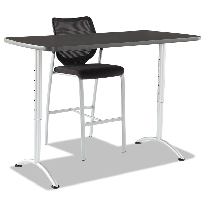 Iceberg ARC Adjustable-Height Table, Rectangular Top, 60w x 30d x 30 to 42h, Graphite/Silver