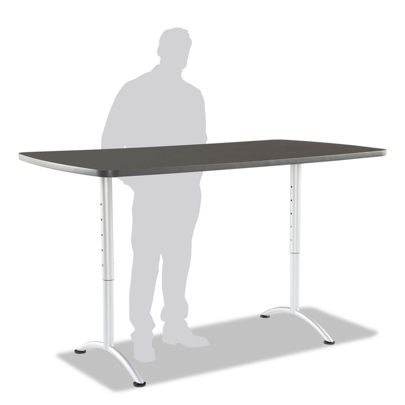Iceberg ARC Adjustable-Height Table, Rectangular Top, 36w x 72d x 30 to 42h, Graphite/Silver