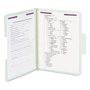 Smead SuperTab Pressboard Fastener Folders with SafeSHIELD Coated Fasteners, 2 Fasteners, Letter Size, Gray-Green Exterior, 25/Box