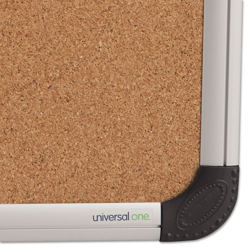 Universal Cork Board with Aluminum Frame, 24 x 18, Natural, Silver Frame