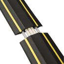 D-Line Medium-Duty Floor Cable Cover, 3.25 x 0.5 x 6 ft, Black with Yellow Stripe