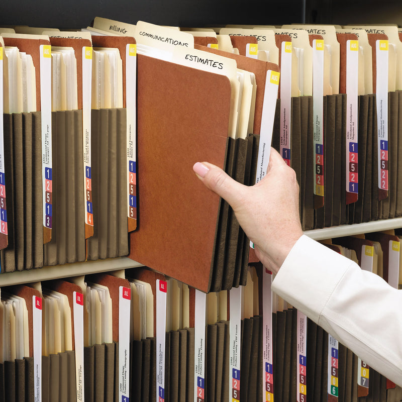 Smead Redrope Drop-Front End Tab File Pockets, Fully Lined 6.5" High Gussets, 3.5" Expansion, Legal Size, Redrope/Brown, 10/Box