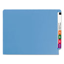 Smead Shelf-Master Reinforced End Tab Colored Folders, Straight Tabs, Letter Size, 0.75" Expansion, Blue, 100/Box