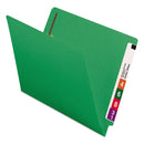 Smead Heavyweight Colored End Tab Fastener Folders, 2 Fasteners, Letter Size, Green Exterior, 50/Box