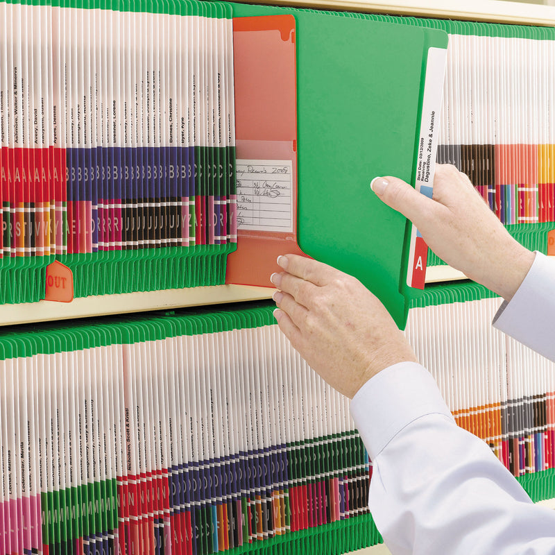 Smead Shelf-Master Reinforced End Tab Colored Folders, Straight Tabs, Letter Size, 0.75" Expansion, Green, 100/Box