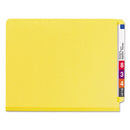 Smead End Tab Colored Pressboard Classification Folders with SafeSHIELD Coated Fasteners, 2 Dividers, Letter Size, Yellow, 10/Box