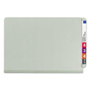 Smead End Tab Pressboard Classification Folders with SafeSHIELD Coated Fasteners, 2 Dividers, Legal Size, Gray-Green, 10/Box