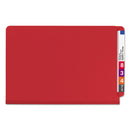 Smead End Tab Pressboard Classification Folders with SafeSHIELD Fasteners, 2 Dividers, Legal Size, Bright Red, 10/Box