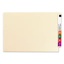 Smead Heavyweight Manila End Tab Folders, 9.5" High Front, Reinforced Straight Tabs, Legal Size, 0.75" Expansion, Manila, 100/Box