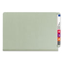 Smead End Tab Pressboard Classification Folders with SafeSHIELD Coated Fasteners, 1 Divider, Legal Size, Gray-Green, 10/Box