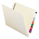 Smead Heavyweight Manila End Tab Fastener Folders with Interior Front-Cover Pocket, 1 Fastener, Letter Size, Manila, 50/Box