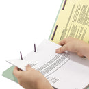 Smead End Tab Pressboard Classification Folders with Two SafeSHIELD Coated Fasteners, 1" Expansion, Legal Size, Gray-Green, 25/Box