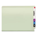 Smead End Tab Pressboard Classification Folders with Two SafeSHIELD Coated Fasteners, 3" Expansion, Letter Size, Gray-Green, 25/Box