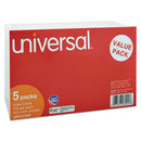 Universal Unruled Index Cards, 5 x 8, White, 500/Pack