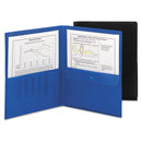 Smead Poly Two-Pocket Folder with Security Pocket, 11 x 8 1/2, Blue, 5/Pack