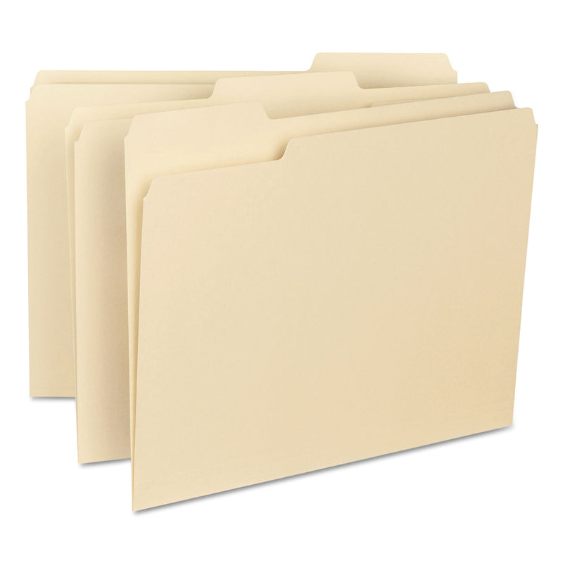 Smead Interior File Folders, 1/3-Cut Tabs: Assorted, Letter Size, 0.75" Expansion, Manila, 100/Box