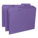 Smead Interior File Folders, 1/3-Cut Tabs: Assorted, Letter Size, 0.75" Expansion, Purple, 100/Box