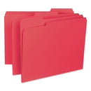 Smead Interior File Folders, 1/3-Cut Tabs: Assorted, Letter Size, 0.75" Expansion, Red, 100/Box