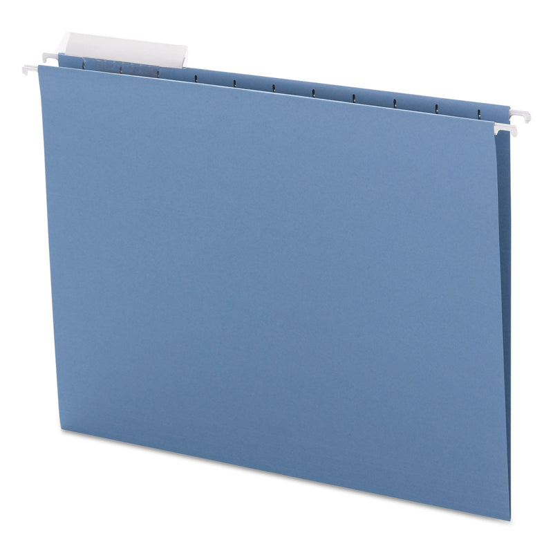 Smead Color Hanging Folders with 1/3 Cut Tabs, Letter Size, 1/3-Cut Tabs, Blue, 25/Box