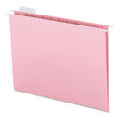 Smead Colored Hanging File Folders with 1/5 Cut Tabs, Letter Size, 1/5-Cut Tabs, Pink, 25/Box