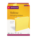 Smead Colored Hanging File Folders with 1/5 Cut Tabs, Letter Size, 1/5-Cut Tabs, Yellow, 25/Box