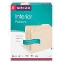 Smead Interior File Folders, 1/3-Cut Tabs: Assorted, Letter Size, 0.75" Expansion, Manila, 100/Box