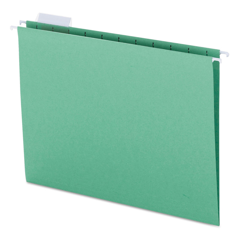 Smead Colored Hanging File Folders with 1/5 Cut Tabs, Letter Size, 1/5-Cut Tabs, Green, 25/Box